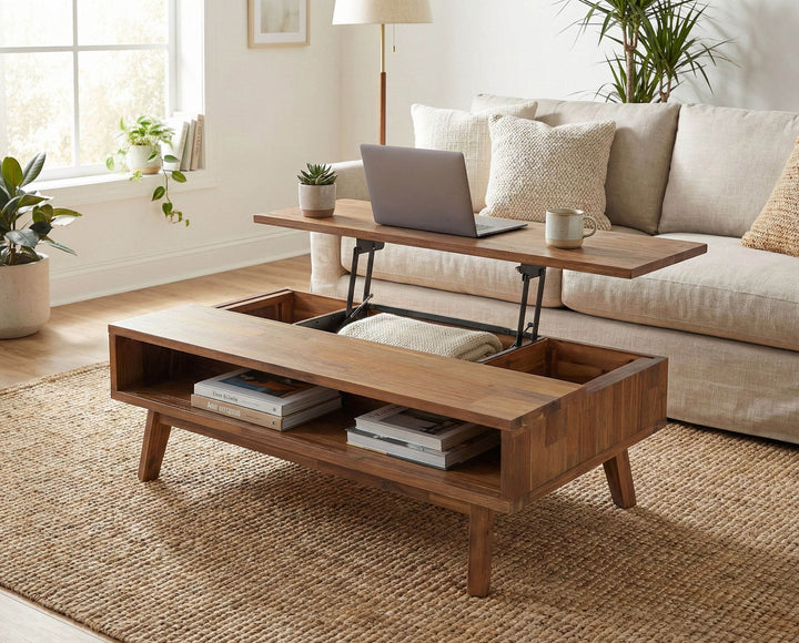 Gia Coffee Table w/ Lift Top - Warm Pecan