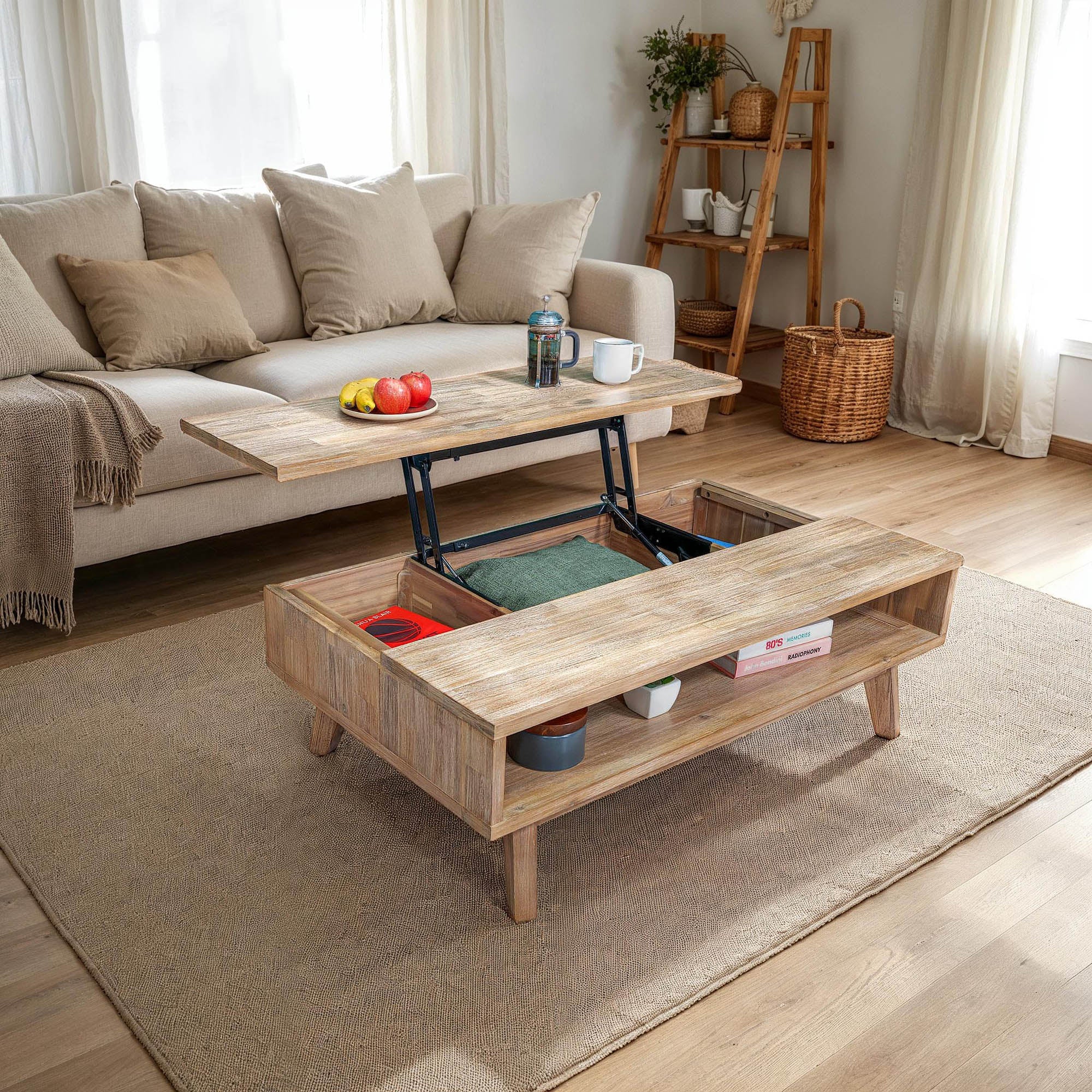 Gia Coffee Table w/ Lift Top - Light Driftwood – LH Home