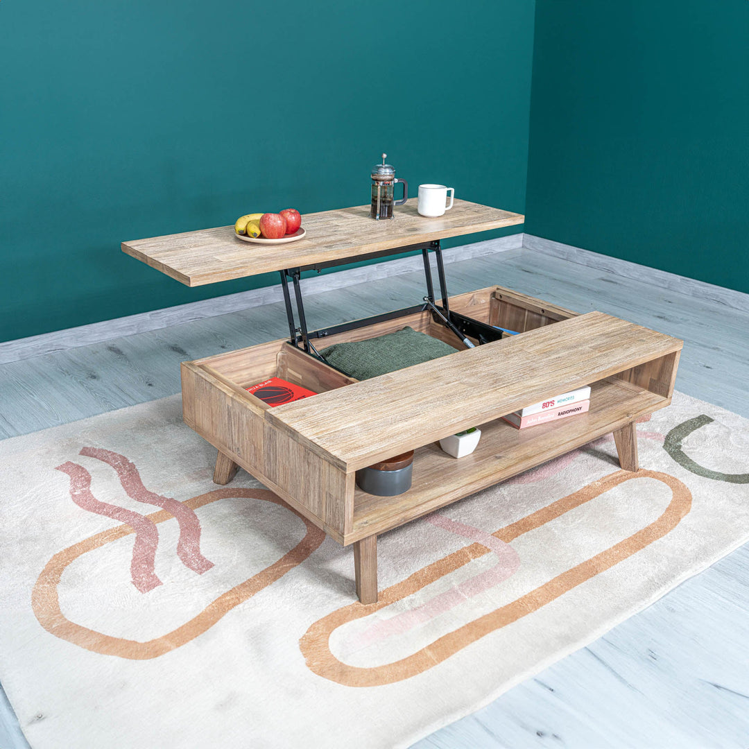 Gia Coffee Table w/ Lift Top - Light Driftwood