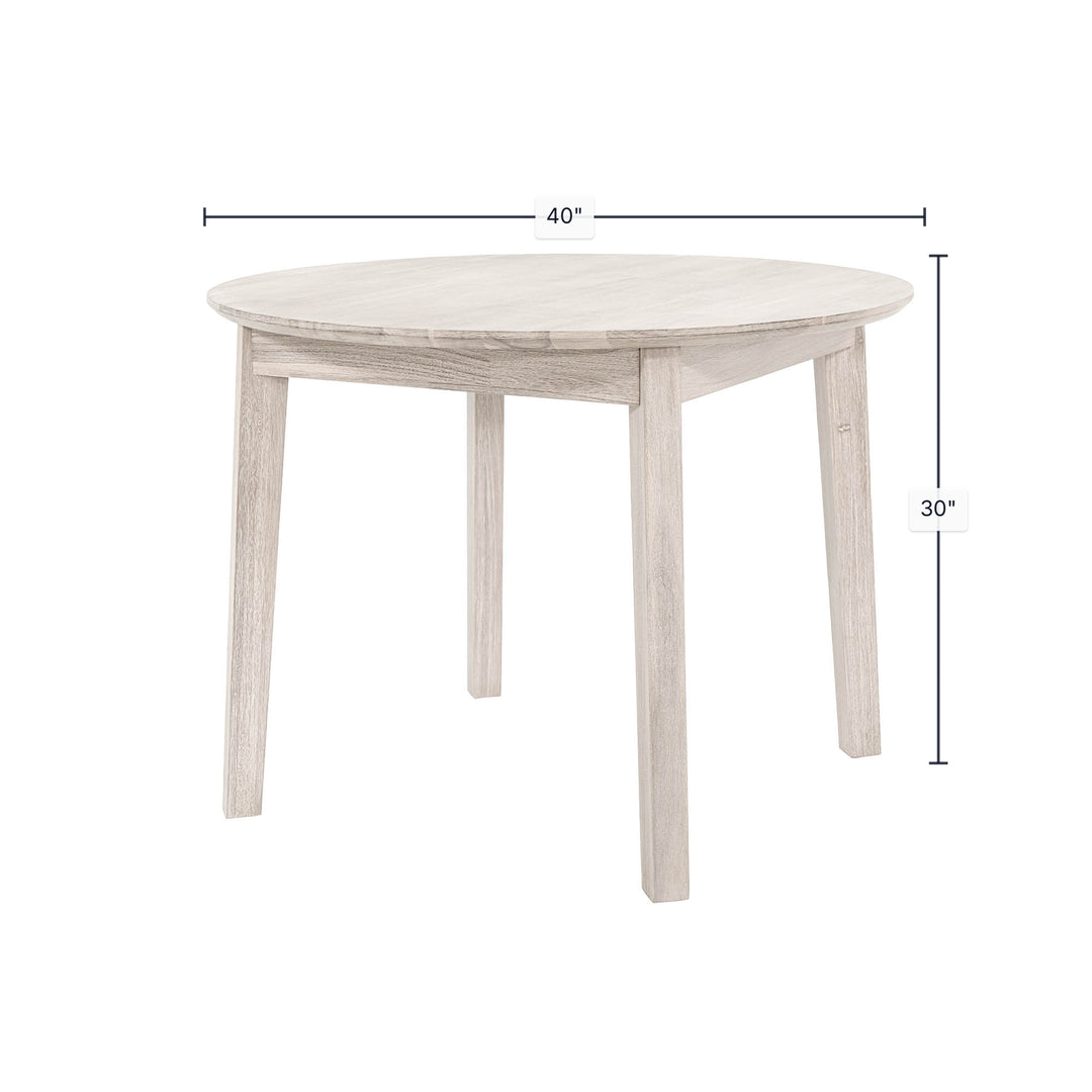 Gia Round Dining Table - Whitewash