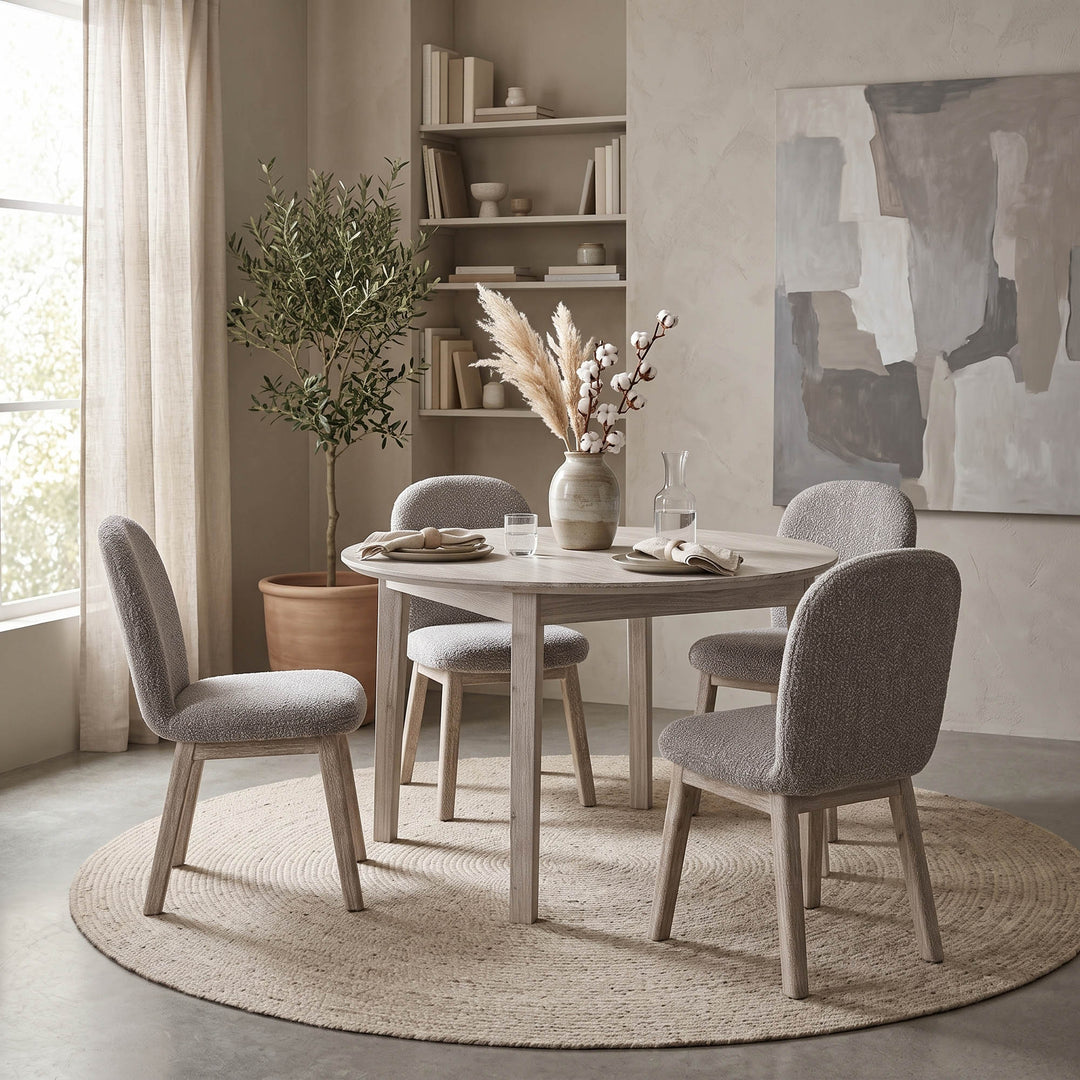 Gia Round Dining Table - Whitewash
