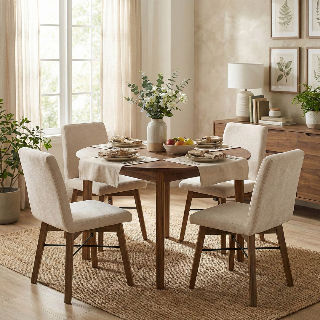 Gia Round Dining Table - Warm Pecan