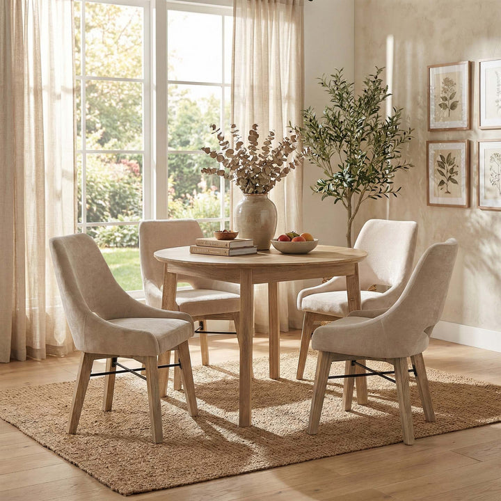 Gia Curved Dining Chair - Sand/Light Driftwood