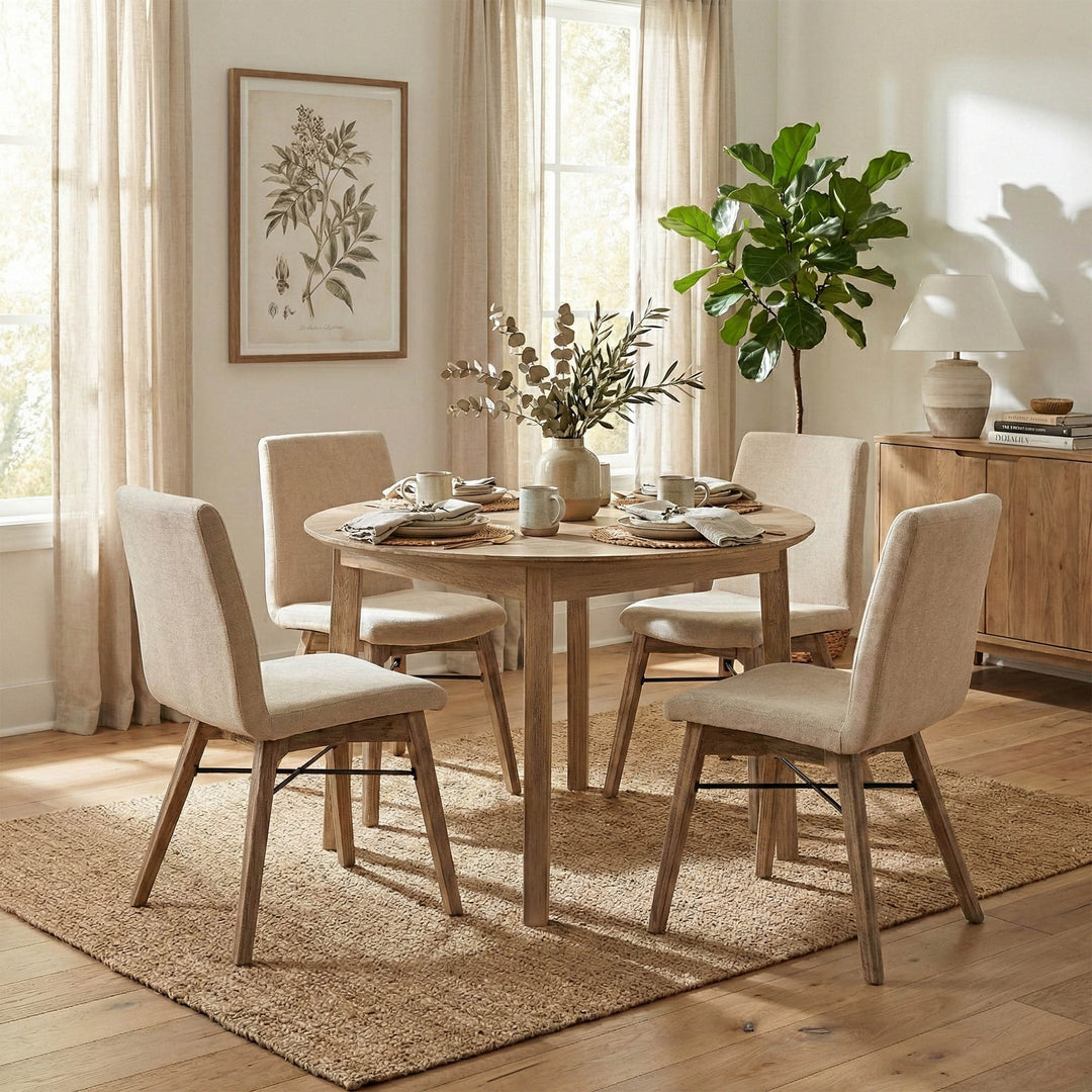 Gia Round Dining Table - Light Driftwood