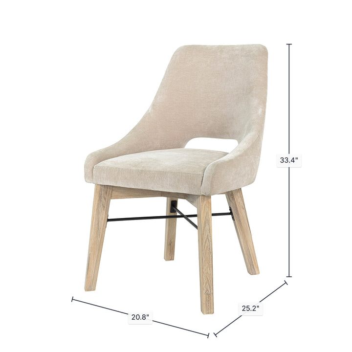 Gia Curved Dining Chair - Sand/Light Driftwood