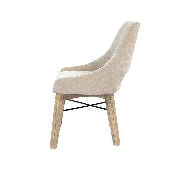 Gia Curved Dining Chair - Sand/Light Driftwood