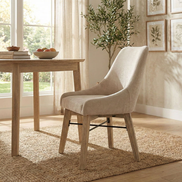 Gia Curved Dining Chair - Sand/Light Driftwood