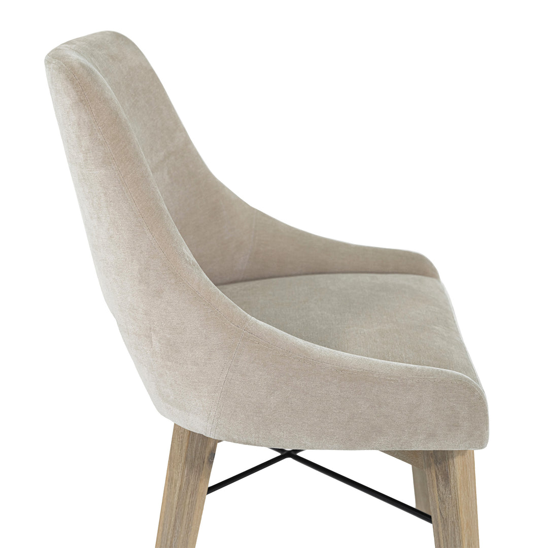 Gia Curved Dining Chair - Sand/Light Driftwood
