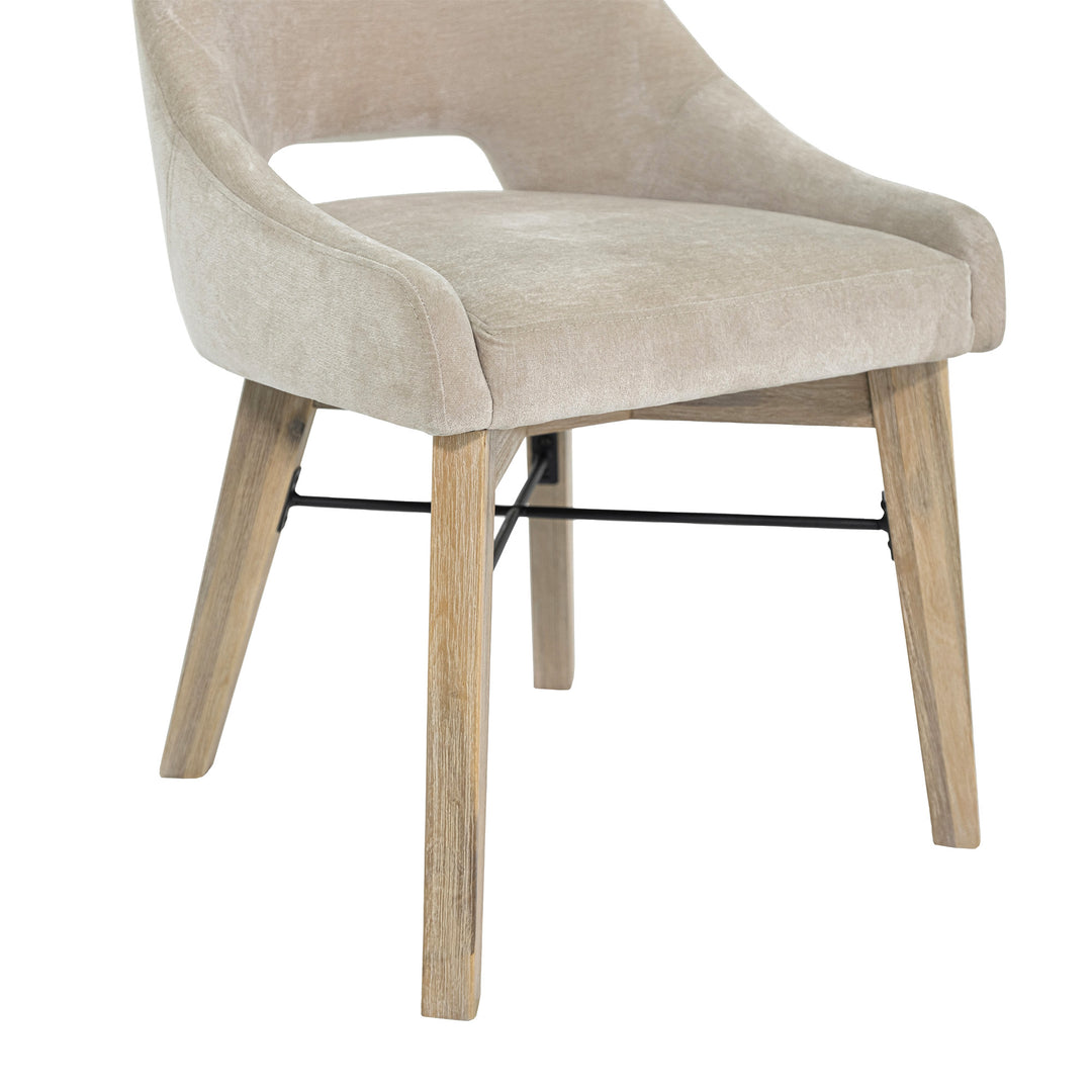 Gia Curved Dining Chair - Sand/Light Driftwood