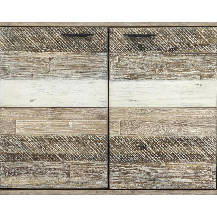 Metro Havana Vanity W31 inch in Solid Acacia Wood and Metal with White Basin