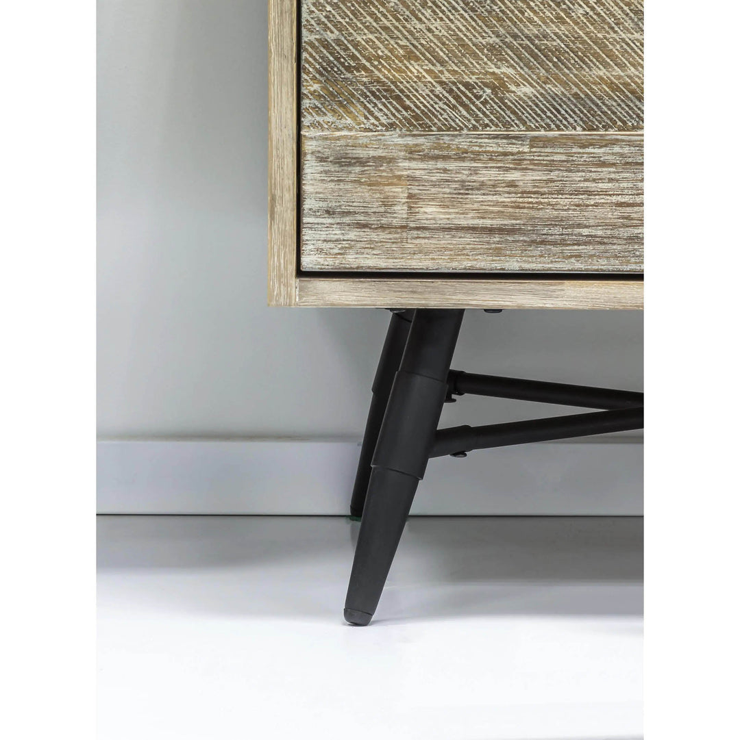 Metro Havana Vanity W31 inch in Solid Acacia Wood and Metal with White Basin
