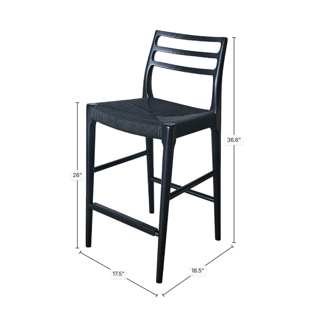 Java Narrow Counter Stool w/ 26" Seat Height - Black