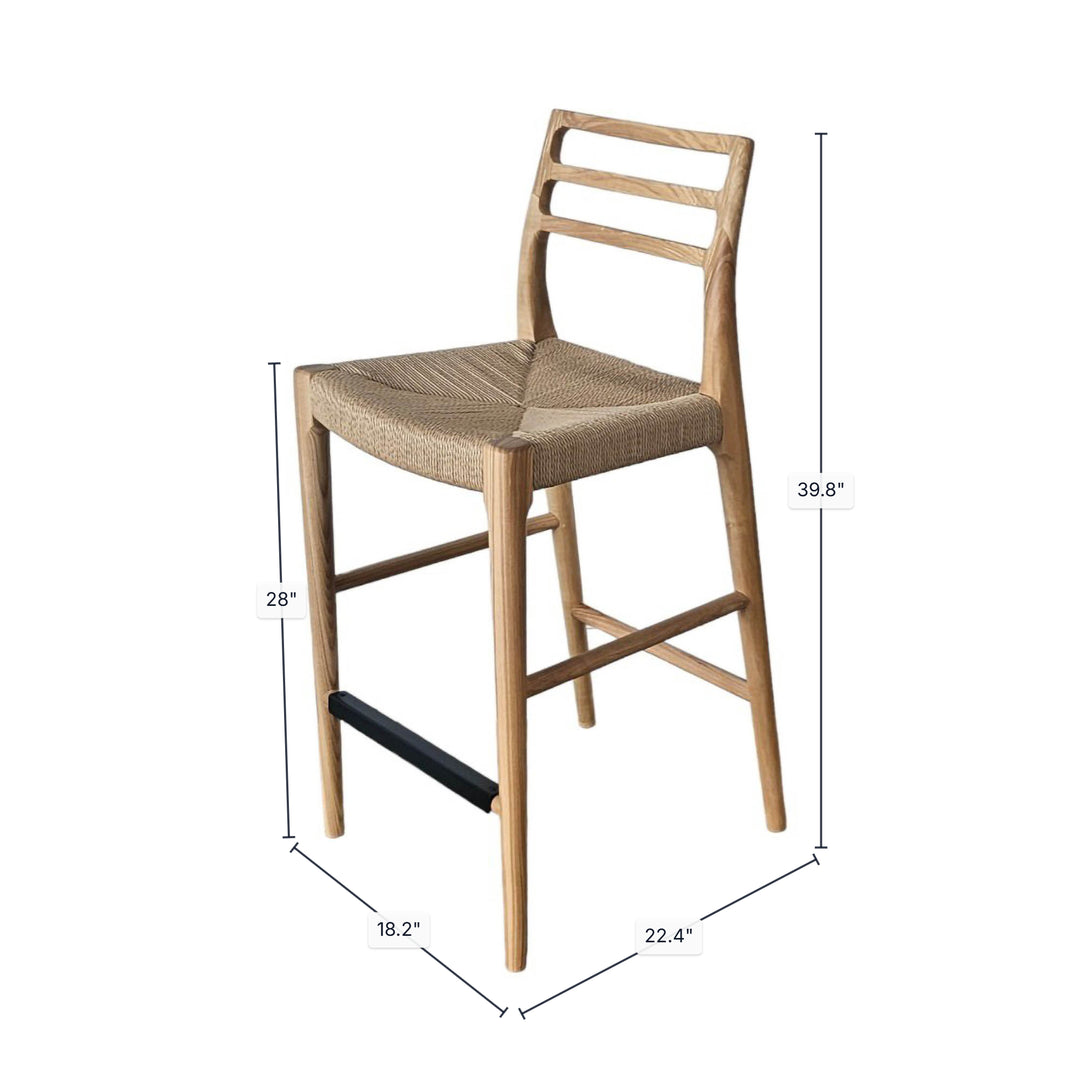 Java Bar Stool w/ 28" Seat Height - Natural