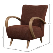 Louis Club Chair - Textured Choco