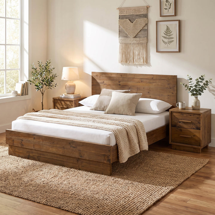 Nevada King Bed - Dark Driftwood