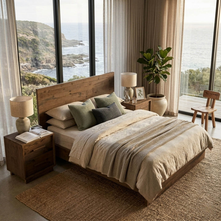 Nevada Queen Bed - Dark Driftwood