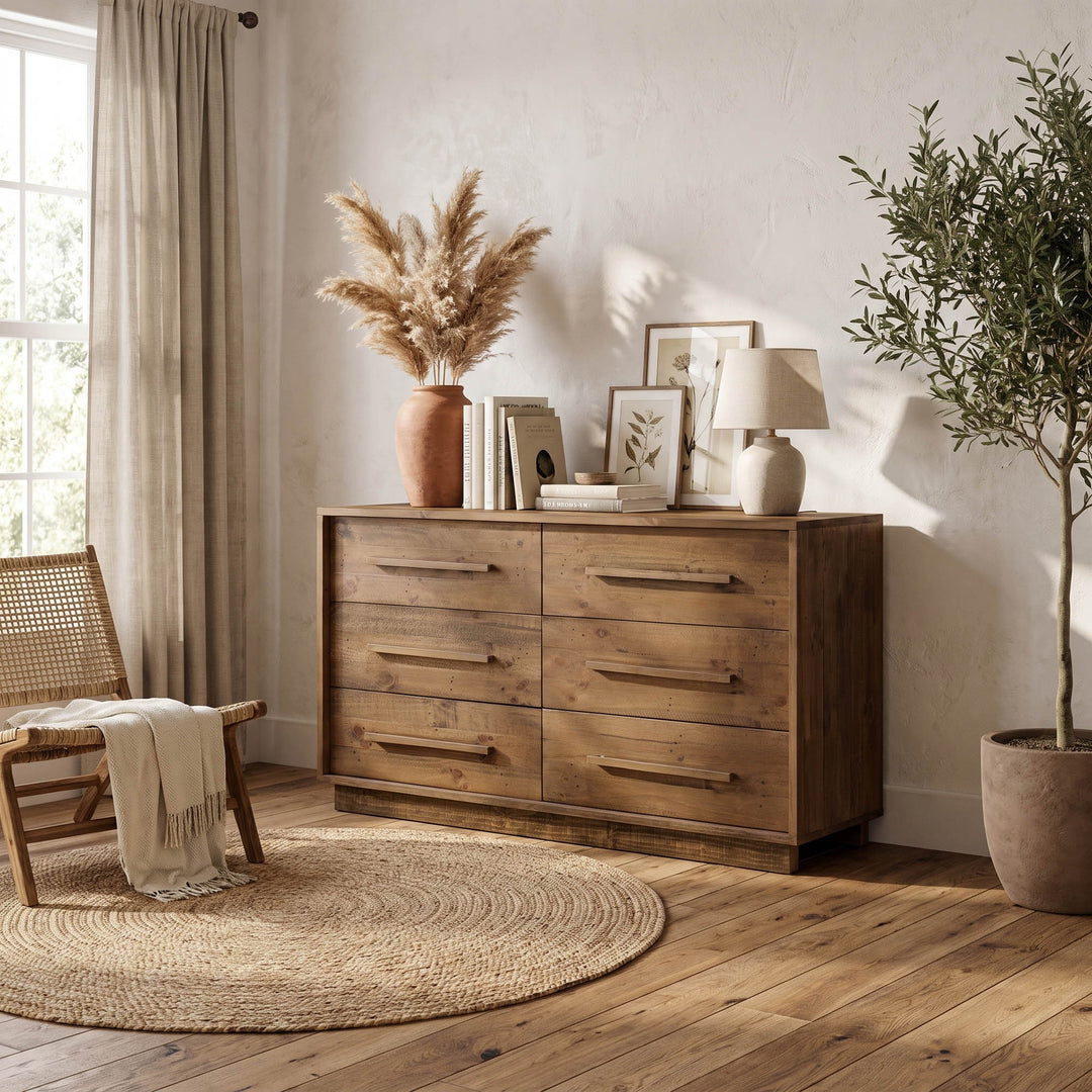 Nevada 6 Drawer Dresser - Dark Driftwood