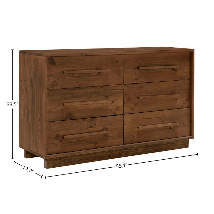 Nevada 6 Drawer Dresser - Dark Driftwood
