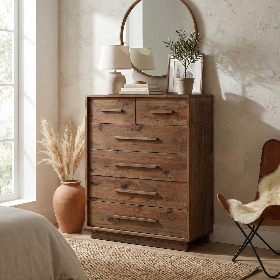 Nevada 6 Drawer Chest - Dark Driftwood