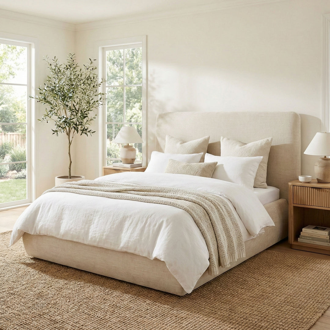 Oceana Queen Bed - Taupe