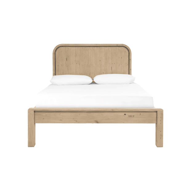 Opera King Bed with Low Footboard - Scrubbed Teak