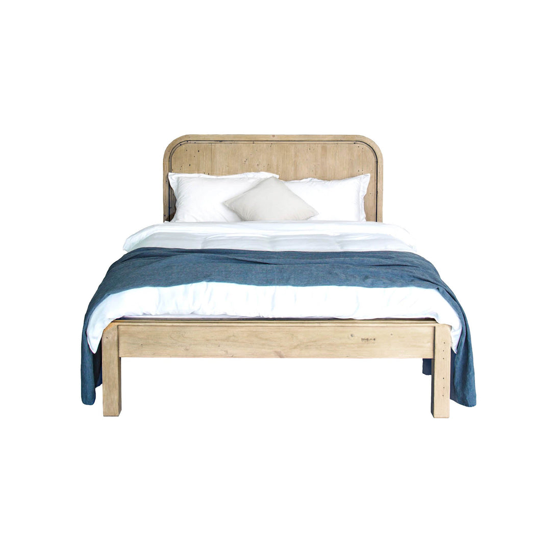 Opera Queen Low Footboard Bed - Scrubbed Teak