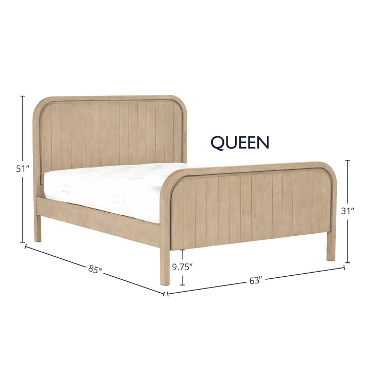 Opera Queen High Footboard Bed - Scrubbed Teak