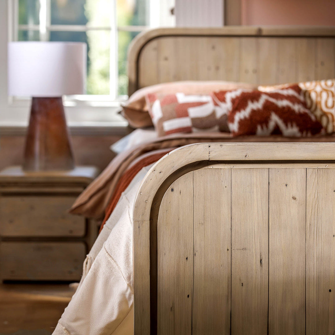 Opera Queen High Footboard Bed - Scrubbed Teak
