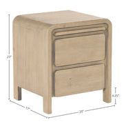 Opera 2 Drawer Nightstand - Scrubbed Teak