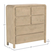 Opera 6 Drawer Chest - Scrubbed Teak