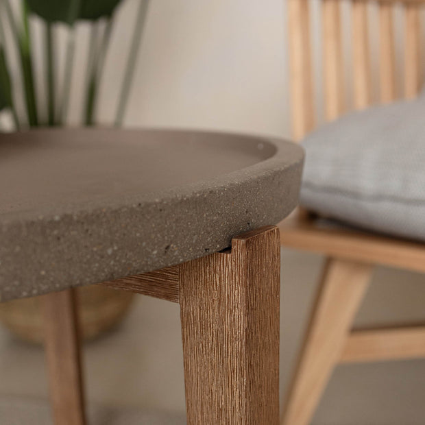 Patio Small Round Garden Table - Brown Stone