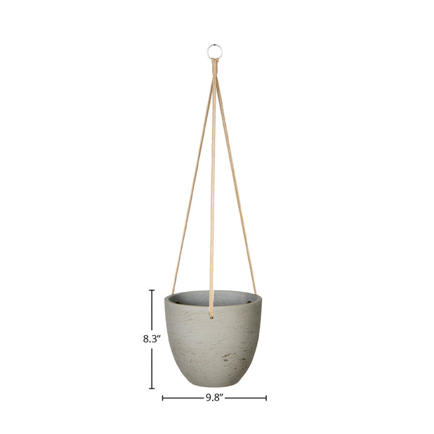 Classic Medium Hanging Pot - Cement Grey