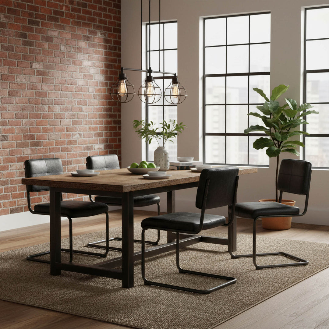 Cobain Dining Chair - Black Leather