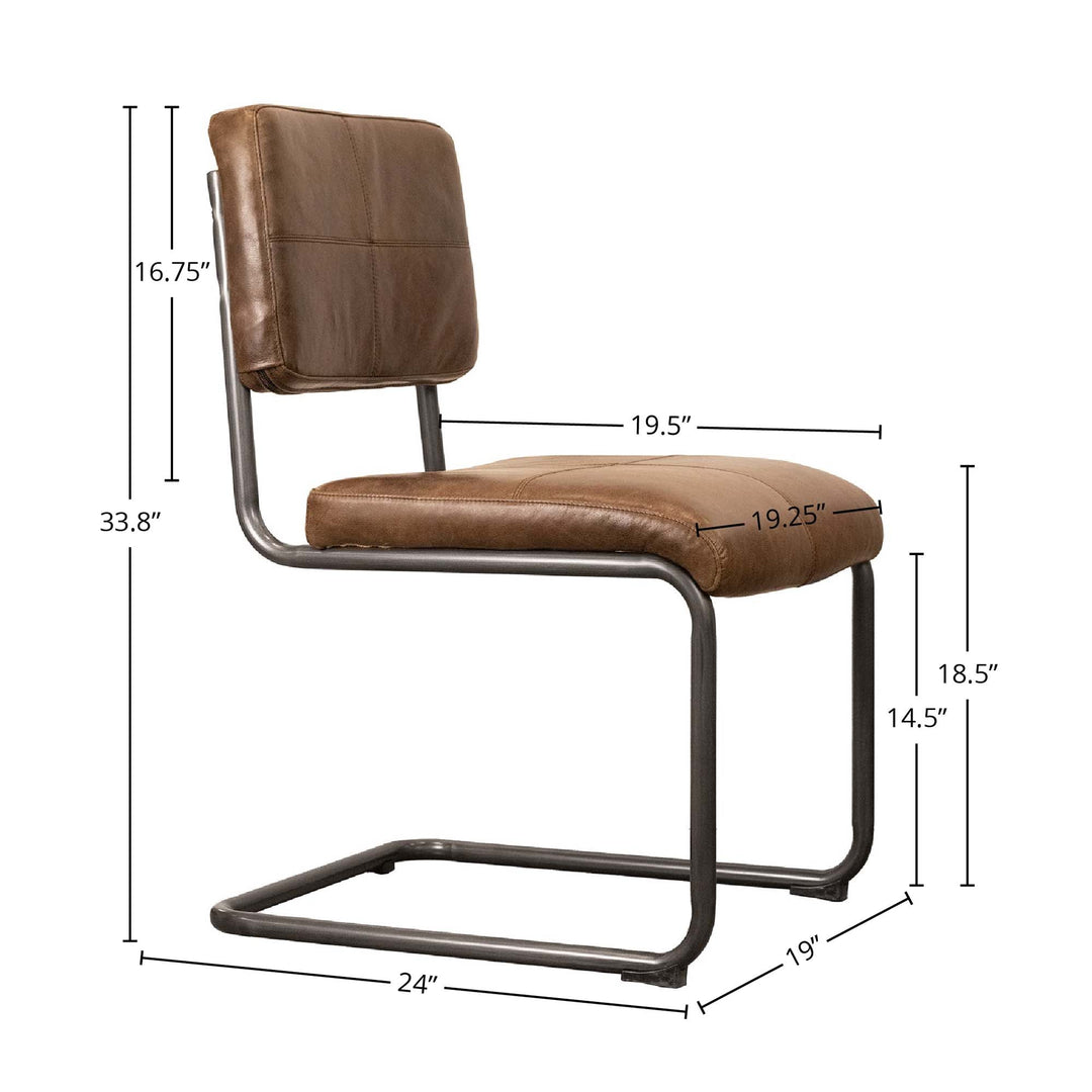 Cobain Dining Chair - Brown Leather