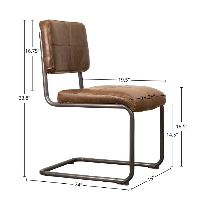 Cobain Dining Chair - Brown Leather