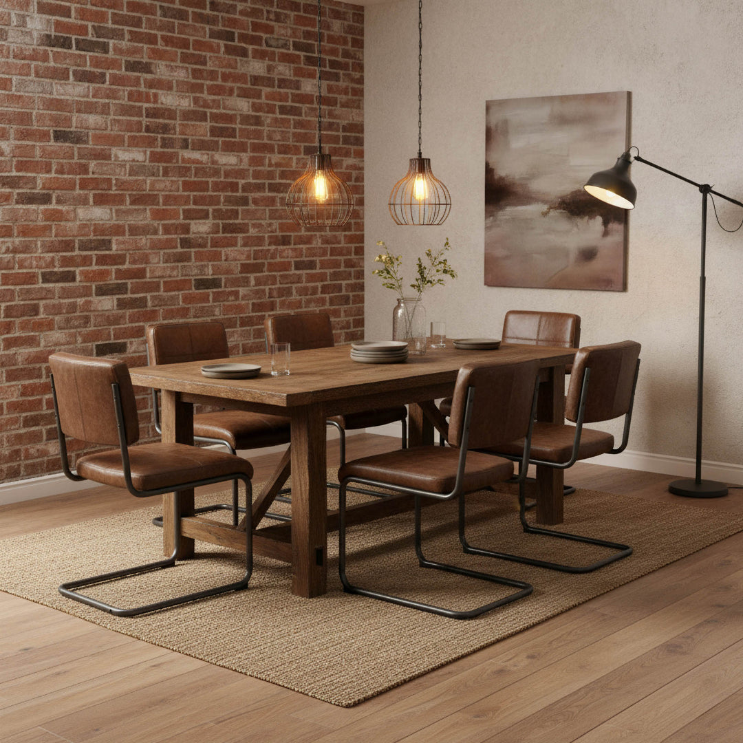 Cobain Dining Chair - Brown Leather