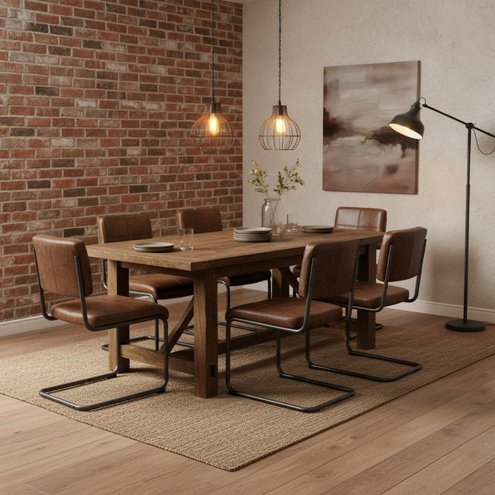 Cobain Dining Chair - Brown Leather