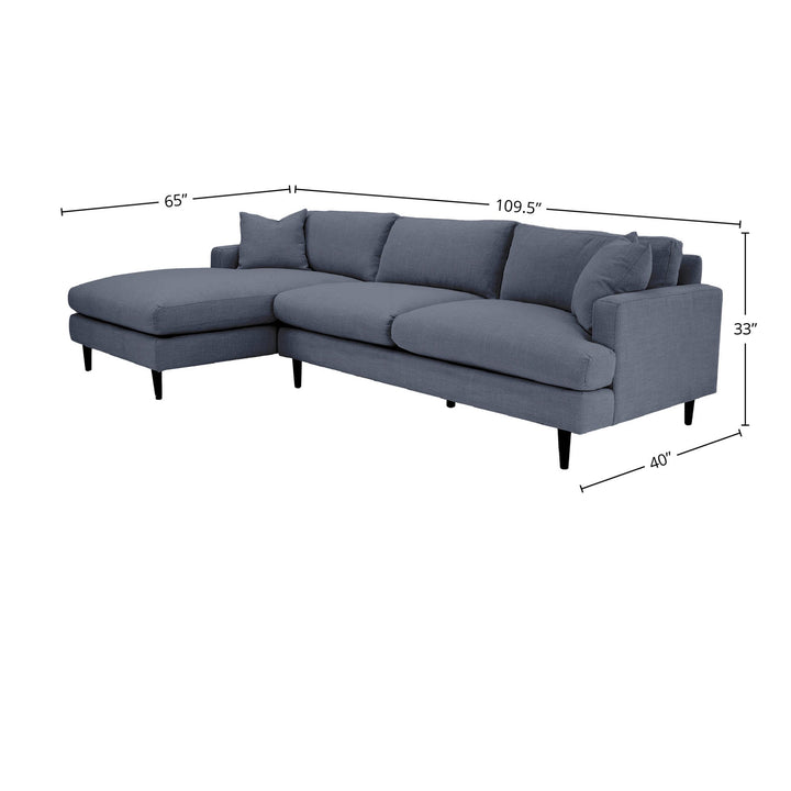Martha Left Sectional Sofa - Beach Indigo