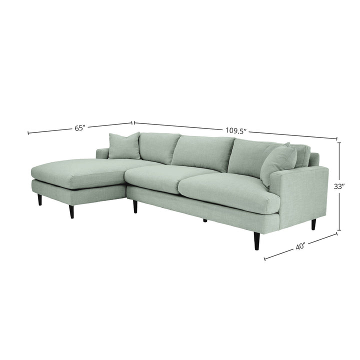 Martha Left Sectional Sofa - Beach Seaglass
