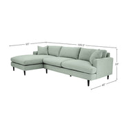 Martha Left Sectional Sofa - Beach Seaglass