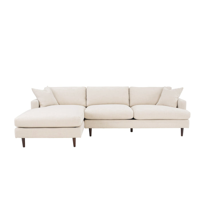 Martha Left Sectional Sofa - Beach Snow White