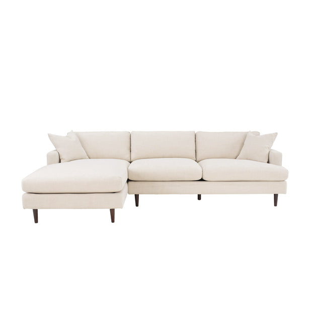 Martha Left Sectional Sofa - Beach Snow White