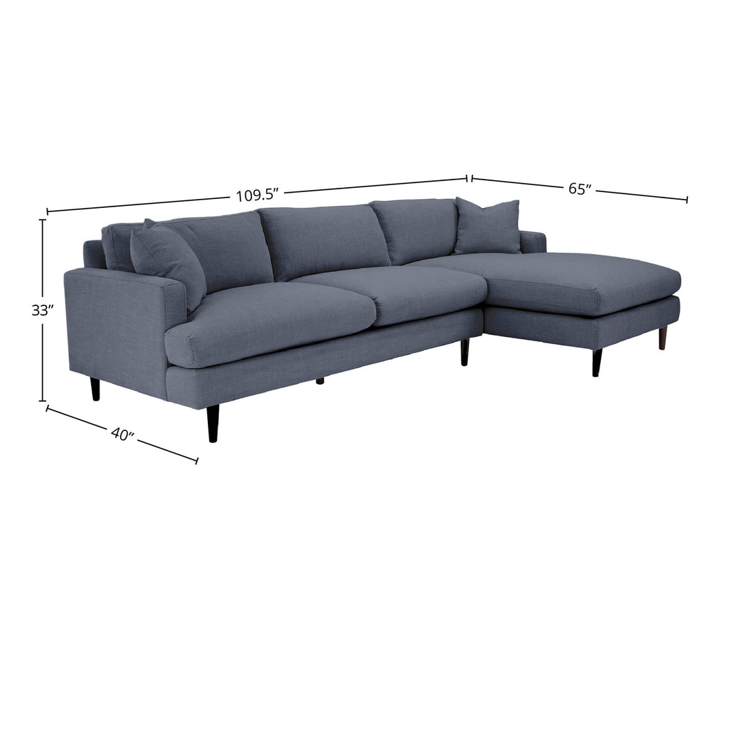 Martha Right Sectional Sofa - Beach Indigo