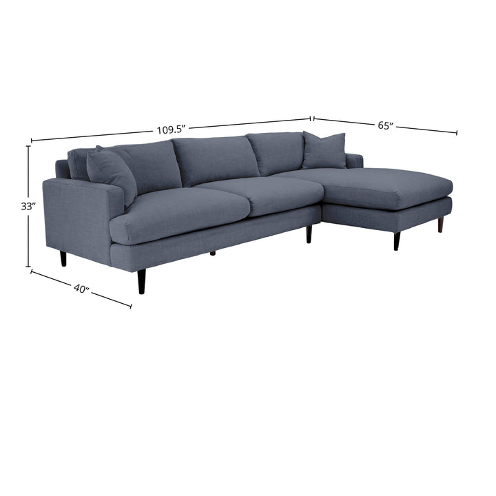 Martha Right Sectional Sofa - Beach Indigo