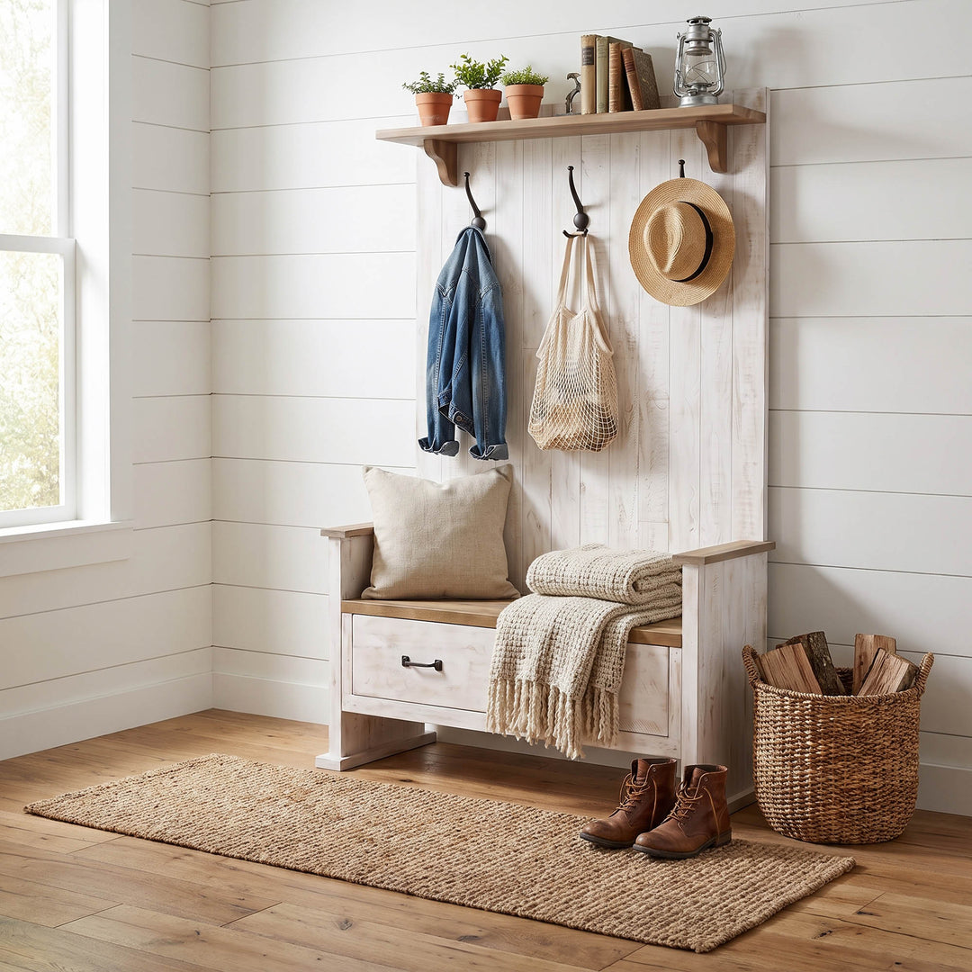 Provence Hall Bench 2 Drawer