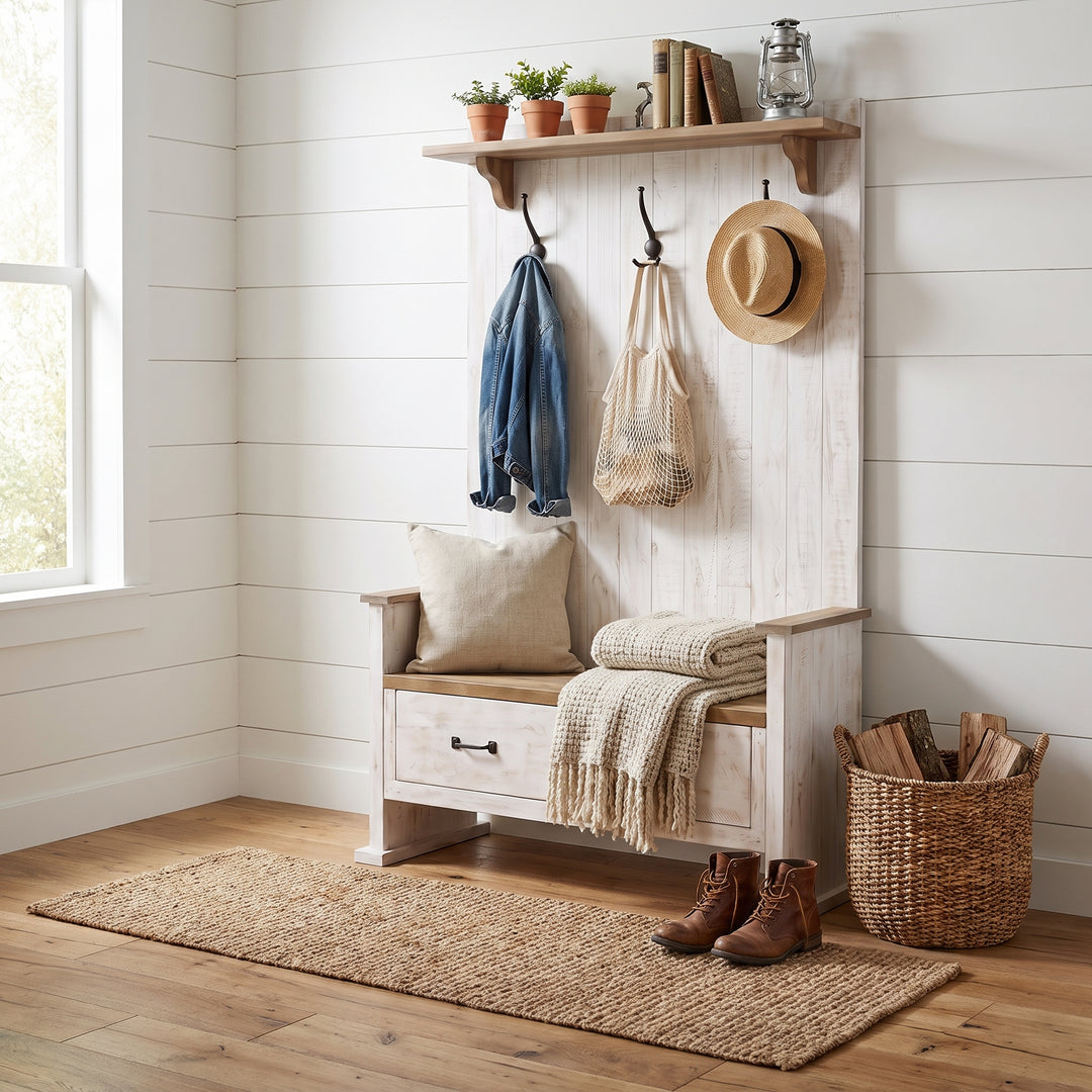 Provence Hall Bench 2 Drawer