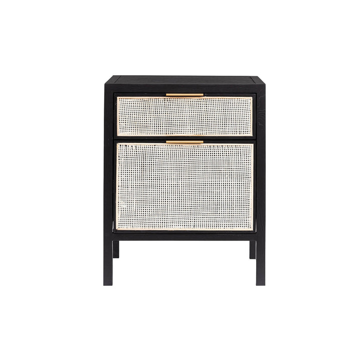 Rattan Filing Cabinet - Ebony