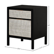 Rattan Filing Cabinet - Ebony