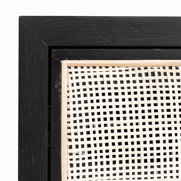 Rattan Filing Cabinet - Ebony