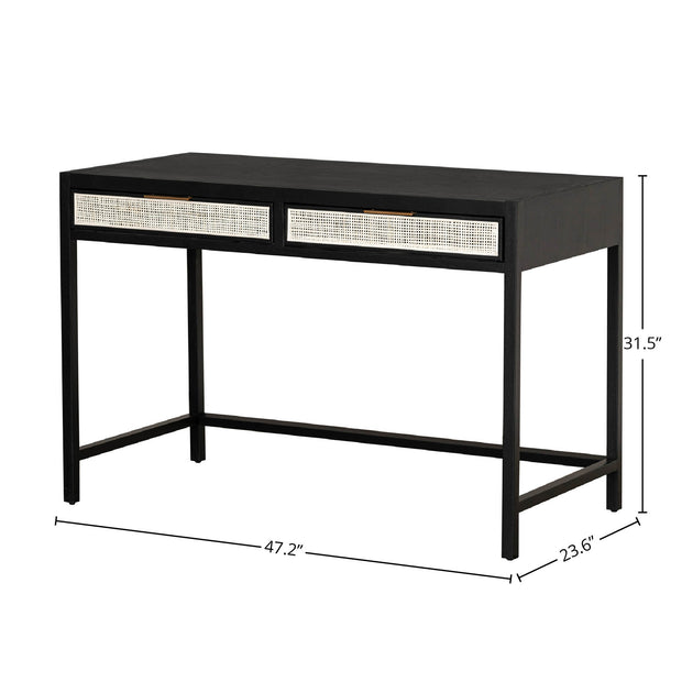 Rattan Desk - Ebony